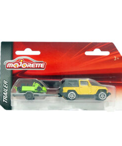Majorette Trailer Jeep Wrangler Yellow Kart Green
