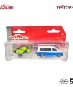 Majorette Trailer VW T6 White Blue & Gokart Green - Mainan Anak
