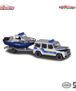 Majorette Trailer AMG G63 Police with Boat Police - Mainan Anak