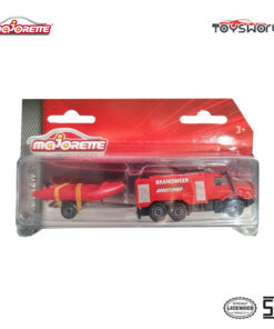 Majorette Trailer Benz Zetros Brandweer & Rubber Boat Red - Mainan Anak