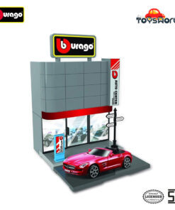 Bburago Car Dealer w Mercedes-Benz SLS AMG Scale 1/43 Street Fire City - Mainan Anak
