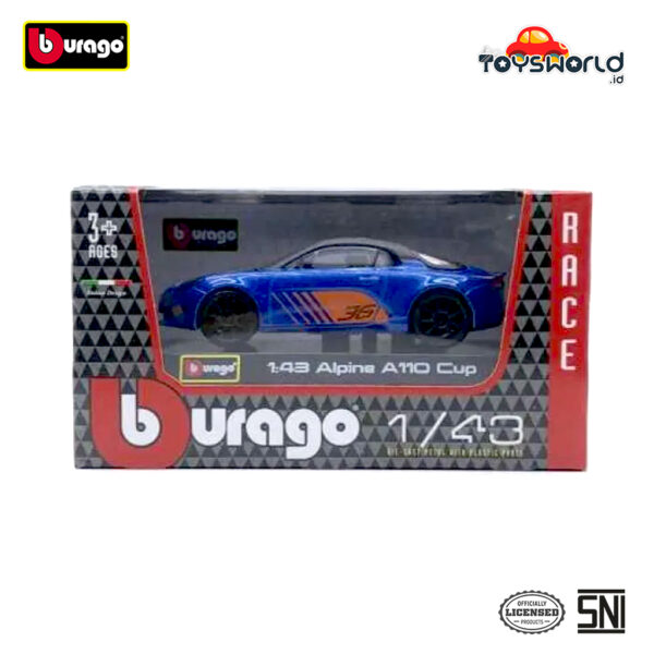Bburago 1:43 Alpine A110 Cup Modellauto – Detailgetreue Rennsammleredition Für Kinder Ab 3 Jahren